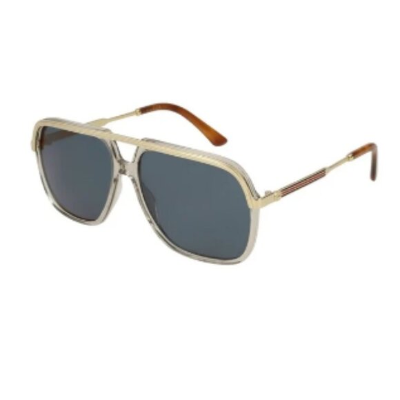NEW GUCCI GG0200S 004 UNISEX SUNGLASSES SILVER GUCCI - Picture 1 of 7